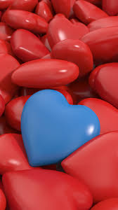 3d heart red blue hd wallpaper 1080