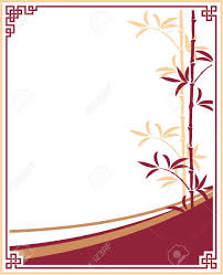 Oriental Chinese Template Frame With Bamboo Royalty Free