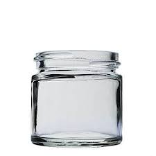 Straight Sided Cream Glass Round Jar