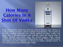 calories in a shot of vodka