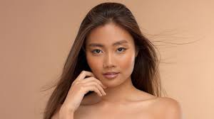 thai asian model with natural makeup on