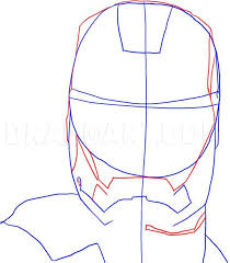 how to draw iron man mask step by step