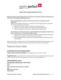 Patient Chart Submission Template