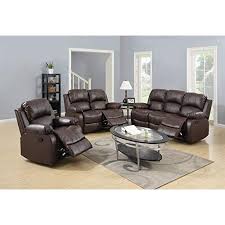 bonded leather recliner brown