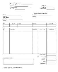 Mechanic Work Order Template Automotive Excel Download Invoice For