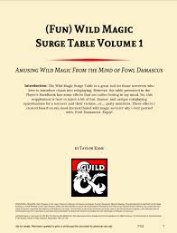 fun wild magic surge table vol 1