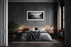 gray sleeping quarters dark wood floor