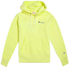 Champion Reverse Weave Small Script Logo W Hoody Yellow Xs Yellow Cotton
