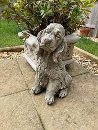 Spaniel Stone Statue Animal Puppy Dog