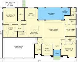 One Level Mediterranean House Plan With