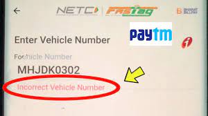 paytm fas recharge incorrect vehicle