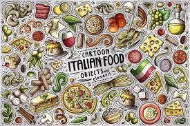 Italian Food Clipart Cartoon Doodle