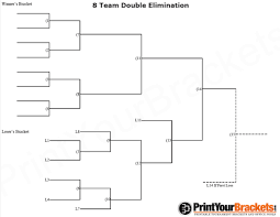 8 Team Double Elimination Printable Tournament Bracket