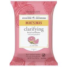 burt s bees cleansing towelettes for normal to oily skin pink gfruit 30 count