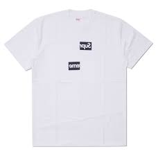Supreme X Comme Des Garcons Shirt Split Box Logo Tee White