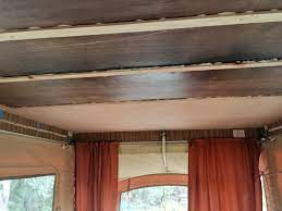 a tent trailer ceiling using special t glue