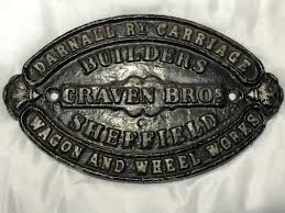 Antique Sign From Craven Brothers Darnall Railway Carriage Builders Sheffield