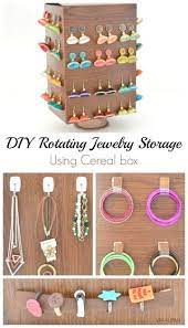 New drawer diy jewelry storage tray ring bracelet gift box jewellery organizer earring holder small size fit most room space. Diy Rotating Jewelry Storage Using Cereal Box 13 Steps With Pictures Instructables