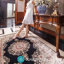 handmade silk black qum persian rug