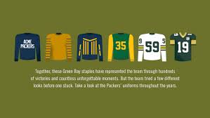 Green bay packers hats & apparel. Infographic 100 Seasons Of Packers Uniforms
