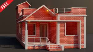 village house plans with3d model simple