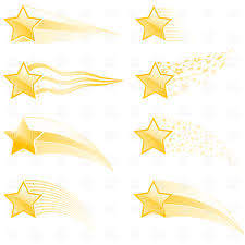 Flying Stars And Star Tracks In Different Style Vector Illustration