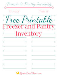 Free Printable Freezer And Pantry Inventory