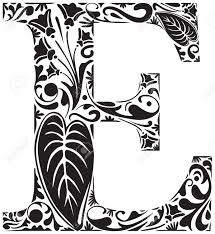 Floral Initial Capital Letter E