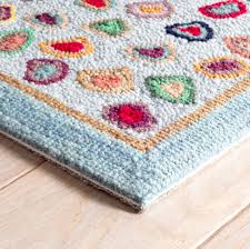 paw blue micro hooked wool rug