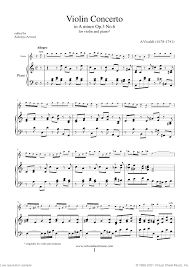 Coloring sheets are perfect for young violinists to help nurture a culture of enthusiasm around their violin playing. Free Vivaldi Violin Concerto In A Minor Op 3 No 6 1st Sheet Music For Violin And Piano