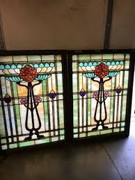Antique Stained Glass Art Nouveau