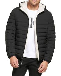 Calvin Klein Sherpa Lined Hooded Puffer