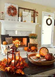 fall living room fall fireplace decor