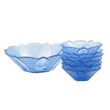 Blue Frost Glass Fruit Bowl