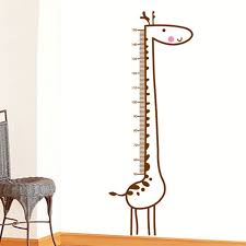 Brown Giraffe Height Measure Chart Vinyl Removable Home