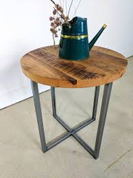 Reclaimed Wood Round Side Table