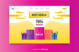 Flat Sale Landing Page Template Vector Free Download