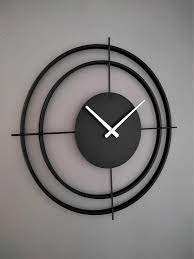 Metal Large Rustic Black Wall Clock