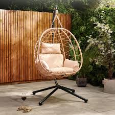 Cream Single Garden Swing Chair