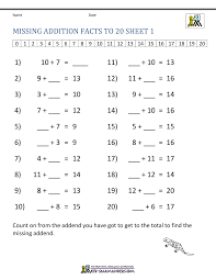 Some of the worksheets displayed are grade 1 addition work, sample work from, addition word problems with missing addends, adding with missing numbers, lesson 11 addition word problems with missing. Addition Facts To 20 Worksheets