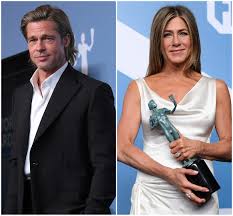 Brad pitt joked about being a guy who gets high, takes his shirt off and doesn't get along with his wife and the cameraman panned to jennifer aniston. Celebrities React To Brad Pitt And Jennifer Aniston S 2020 Sags Reunion
