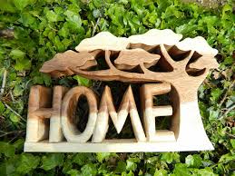 Wooden Word Art Carving Home