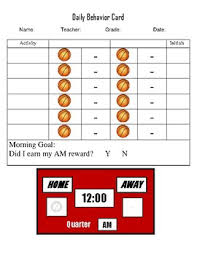 Behavior Chart Basketball Theme