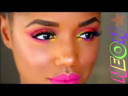 neon spring carnival makeup tutorial