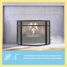 Paneled Curved Fireplace Screen X800493