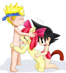 Goku fucking Apple Bloom sucking off Naruto. Hows that for rule 34.