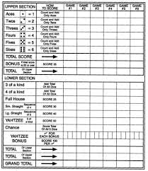 Yahtzee differs from other card games that enable you to keep score on the blank sheet of paper. Board Games Photo Yahtzee Yahtzee Score Sheets Yahtzee Score Card Yahtzee