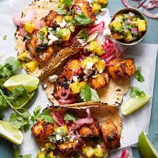 fish tacos with mango salsa bites