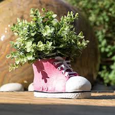 Small Pink Shoe Boot Garden Planter