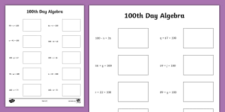 100th Day Of School Solving Equations